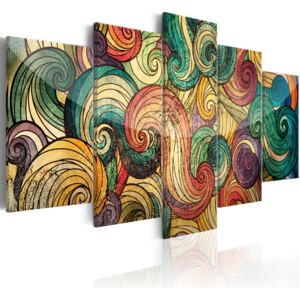 Abstraktní obraz - barevné vlny (100x50 cm) - Murando DeLuxe