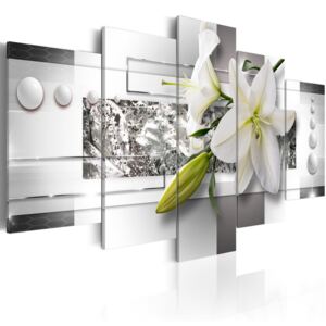 Abstraktní obrazy - bílá lilie (100x50 cm) - Murando DeLuxe