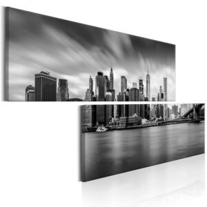 Dvoudílné obrazy - černobílý Manhattan (160x80 cm) - Murando DeLuxe