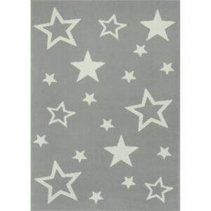 Dětský kusový koberec KIDS 533744/89944 šedý-hvězdy Rozměr: 140x200 cm