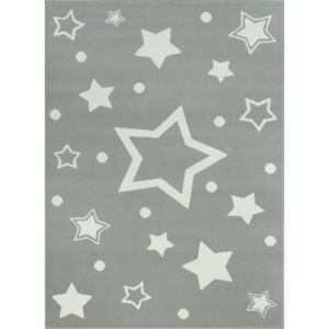 Dětský kusový koberec KIDS 533743/89944 šedý-hvězdy Rozměr: 70x140 cm