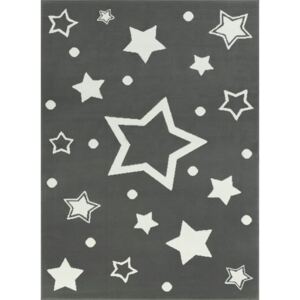 Dětský kusový koberec KIDS 533743/51911 tmavě šedý-hvězdy Rozměr: 100x150 cm