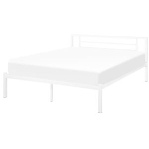 Kovová bílá postel s rámem CUSSET 160 x 200 cm
