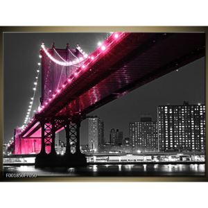 Obraz růžově nasvíceného mostu (F001850F7050)