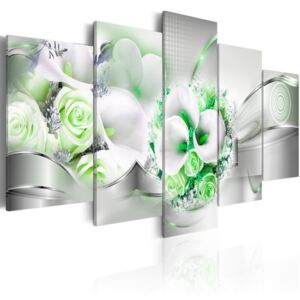 Smaragdové květiny (100x50 cm) - Murando DeLuxe
