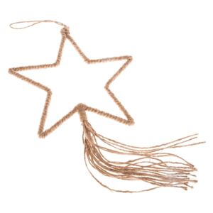 Závěsná ozdoba ve tvaru hvězdy v přírodním dekoru Dakls, délka 35 cm