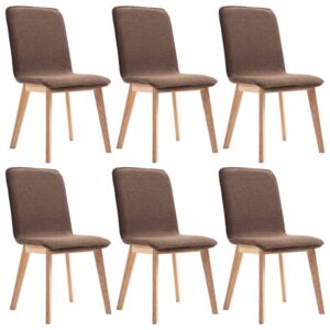 Jídelní židle Bronte - 6 ks - textil | hnědé