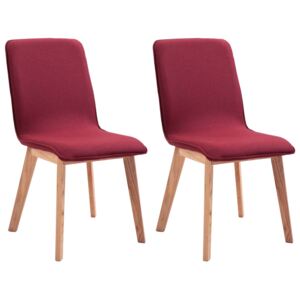 Jídelní židle Bronte - 2 ks - textil | červené