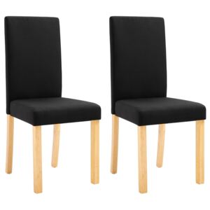 Jídelní židle Lohn - 2 ks - textil | černé