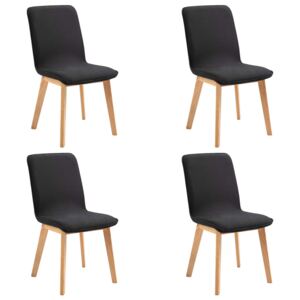 Jídelní židle Bronte - 4 ks - textil | černé