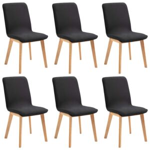 Jídelní židle Bronte - 6 ks - textil | černé