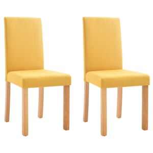 Jídelní židle Lohn - 2 ks - textil | žluté