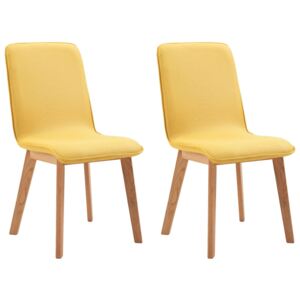 Jídelní židle Bronte - 2 ks - textil | žluté