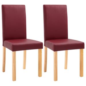 Jídelní židle Lohn - 2 ks - umělá kůže | červené
