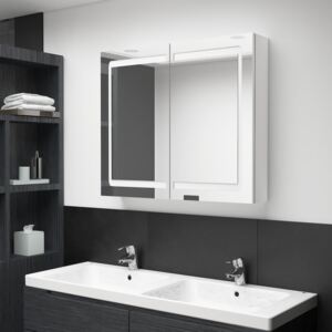 LED koupelnová skříňka se zrcadlem zářivě bílá 80 x 12 x 68 cm