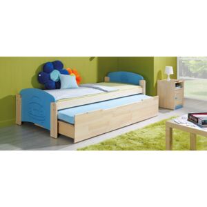 Dětská postel JASMIN bez matrace přírodní/ modrá