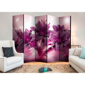 Paraván fialová lilie (225x172 cm) - Murando DeLuxe