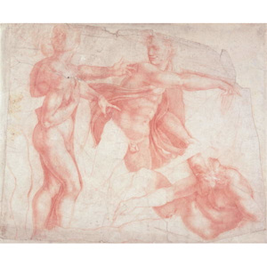 Obraz, Reprodukce - Studies of Male Nudes, Michelangelo (after) Buonarroti