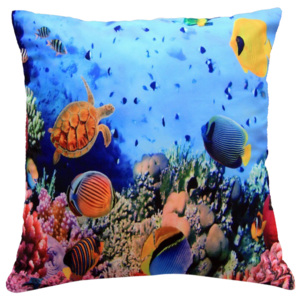 Polštář OCEÁN MyBestHome 40x40cm fototisk 3D motiv korálového útesu Varianta: Povlak na polštář, 40x40 cm
