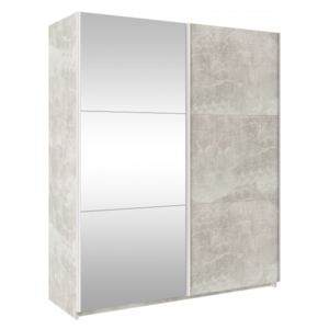 Šatní skříň s policemi + kontejner TRENDY beton+zrcadlo Šatní skříň s policemi + kontejner TRENDY 170 beton+zrcadlo
