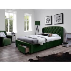 Čalouněná postel Etienne 160x200, zelená, včetně roštu a ÚP
