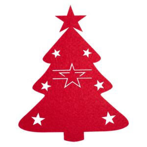 TUTUMI - vánoční obal na příbory - vánoční stromeček, červený, 10ks