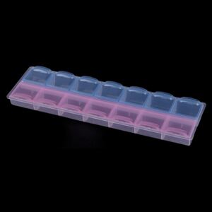 Plastový box / zásobník 6x21,5x2 cm barva modrá ledová růžová, 1 ks