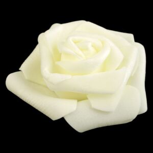 Dekorační pěnová růže Ø6 cm barva 13 krémová sv., 10 ks