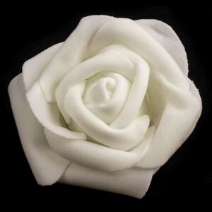 Dekorační pěnová růže Ø6 cm barva 2 bílá, 10 ks