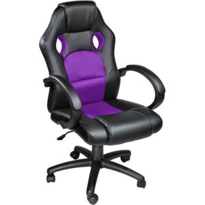Tectake 401432 kancelářská židle ve sportovním stylu - černá/fialová