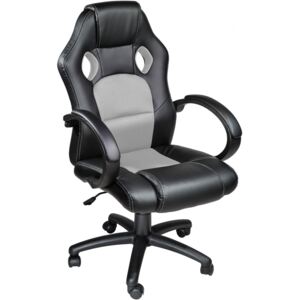 Tectake 400774 kancelářská židle ve sportovním stylu - černá/šedá