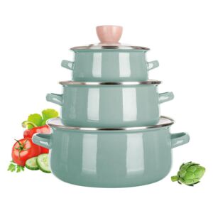 Sada smaltovaných hrnců NATURAL OLIVE Banquet, 6 dílů