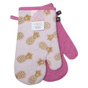 Kuchyňské bavlněné rukavice - chňapky LINDA růžová, 100% bavlna 19x30 cm Essex