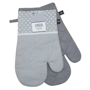 Kuchyňské bavlněné rukavice - chňapky LINDA šedá, 100% bavlna 19x30 cm Essex