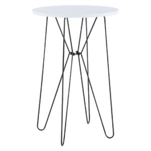 Příruční stolek RUBEN bílý, černý kov
