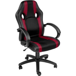 Tectake 402156 kancelářská židle v optice racing - černá/vínová