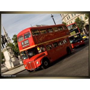 Obraz červeného dvoupatrového autobusu (F002320F7050)