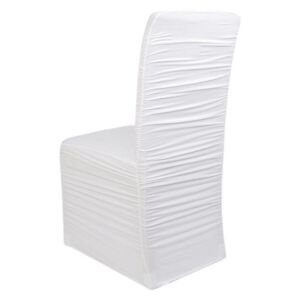 Elastický návlek na židle řasený barva 1 bílá, 1 ks
