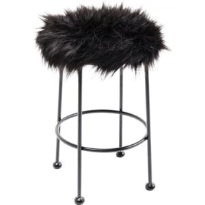 KARE DESIGN Stolička Ontario Fur - černá, 30 cm