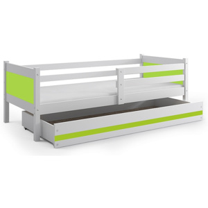 Dětská postel BALI + matrace + rošt ZDARMA, 190x80, bílý, zelený