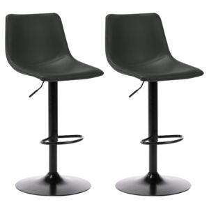 Barové stoličky Kilduff - umělá kůže - 2 ks | šedé