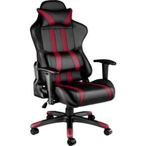 Tectake 402232 kancelářská židle racing - černá/vínová