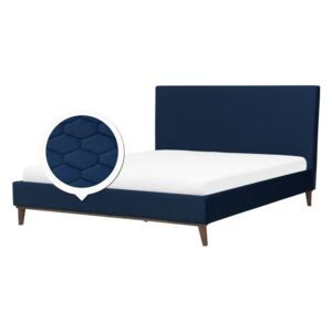 Manželská postel 180 cm BARON (s roštem) (modrá). Vlastní profesionální přeprava až k Vám domů 1007164
