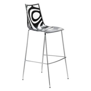 SCAB - Barová židle WAVE vysoká - černá/chrom