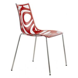 SCAB - Židle WAVE - červená/chrom