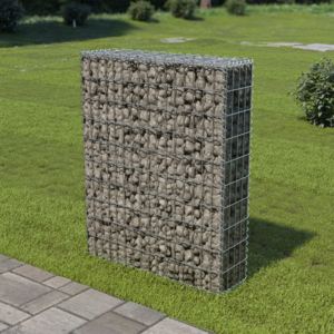 Gabionová zeď s kryty z pozinkované oceli 80 x 20 x 100 cm