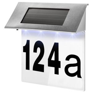 Tectake 402410 domovní číslo se solárním osvětlením led - stříbrná
