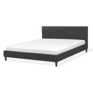 Manželská postel 180 cm FUTTI (s roštem a LED osvětlením) (černá)