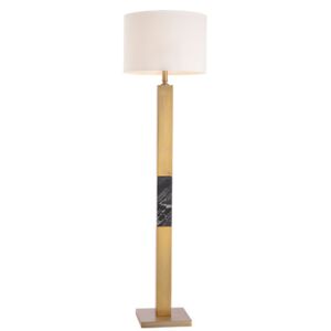 Stojací lampa MARBLE | Ø40,5cm, mosaz + bílá + černá | Aca Lighting (ML306411FB)