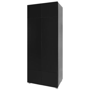 Gordia - šatní skříň SZ2D - černá/černá lesk